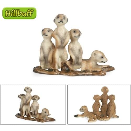 Hot Simulation Wild Animal PVC Meerkat Cub Model Action Figures Collection Miniature Cognition Educational Toy for Children Gift