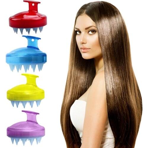 4 Colors Massager Comb Silicone Scalp Shampoo Massage Brush Body Spa Slimming Hair Head Washing Comb Shower Bath Brush Drop Ship