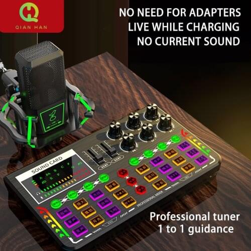 Mobile Phone Computer Vibrato Fast Hand Anchor Singing Live Sound Card Set Mixer Equipment for Super SOCO