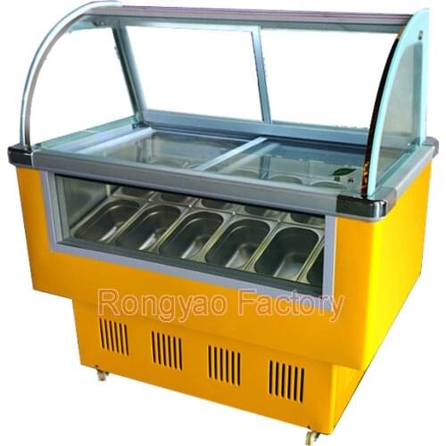 6 Barrel Or 10 Tank Freezer Cabinet For Hard Ice Cream Low Temperature -18degrees