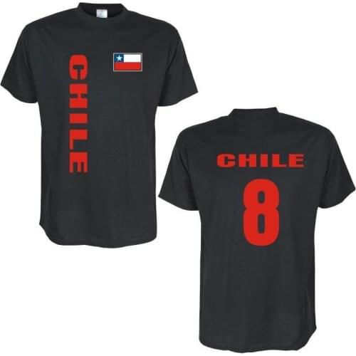 Summer 2019 100% Cotton 100% Cotton Print Mens Summer O-Neck Chile Country Flag T Shirt Company