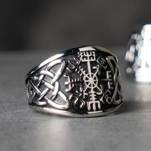 Nordic Valknut Viking rings stainless steel man index ring Vintage fashion jewelry