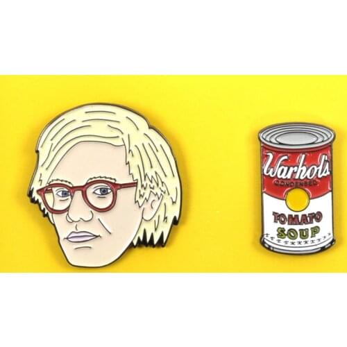 ANDY WARHOL Twin Juego de Pines Badge Brooch Lapel Pin Set