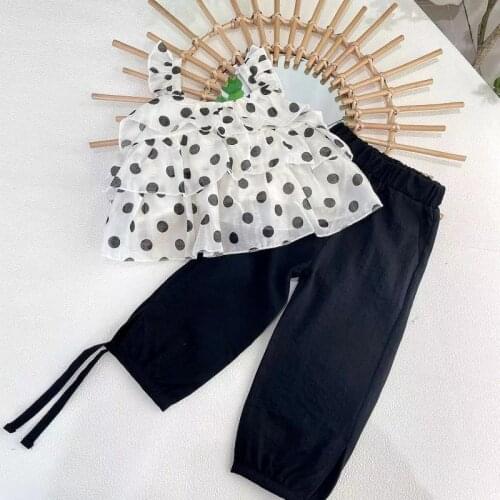 New Brand Baby Girl Clothes Toddler Girl Clothe Set Dot Printed Shirt and Long Pants Children Fashion Clothing Set Kids Clothes