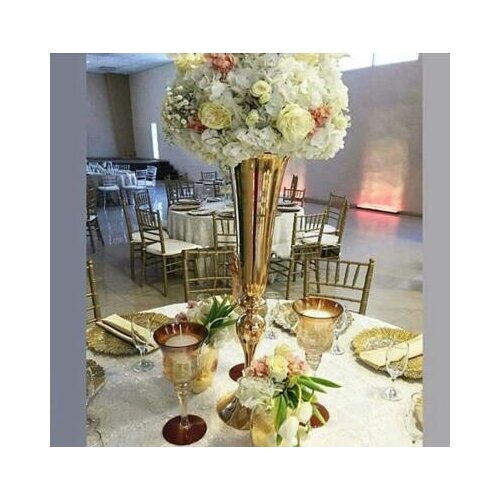 New style hot sell Gold Tabletop Vase Metal Flower Vase Table Centerpiece For Mariage Metal Flowers Vases For Wedding Decoration