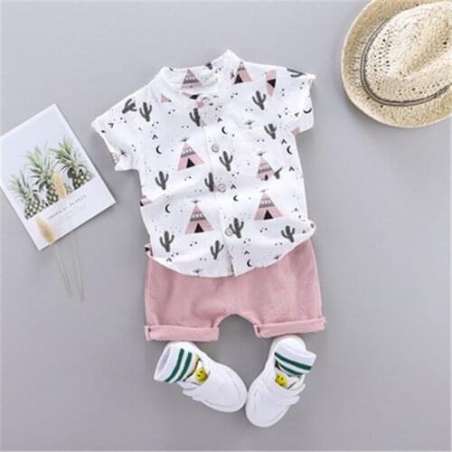 0-4 Years Summer Boy Clothing Set 2021 New Casual Fashion Cartoon Active T-Shirt+ Pant Kid Children Baby Toddler