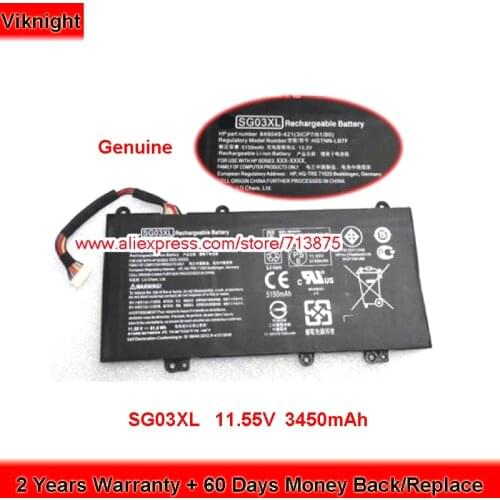 Genuine SG03XL Battery for Hp Envy 17-U273CL 17-U011NR 17-U108CA 17-U110NR 17-U163CL W7D93UA W2K88UA W2K86UA 11.55V 3450mAh