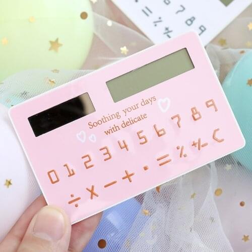 Portable Cartoon Cute Card Calculator Animal Mini Calculator Kawaii Creative Solar Calculator Children Gifts Stationery Supplies