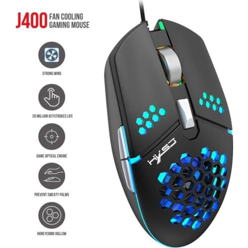Wired Gaming Mouse 6 Button 8000 DPI Colorful Breathing Light Fan Anti-sweat Macro Programming USB Computer Mouse Gamer Mice
