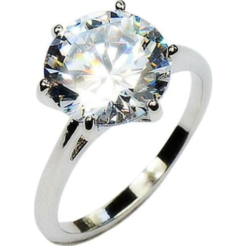 QTT Brilliant Big Ring S925 Sterling Silver Promise Rings Luxury Jewelry Wedding Engagement Bling Gift For Women Girl Gift