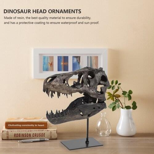 Retro Fossil Statues Dinosaur Head Carving Jewelry Creative Imitation Animal Bone Crafts Skull Series Home Bar Office Decoration