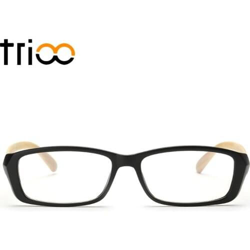 TRIOO High Quality Elegant Wood Men Eyeglasses Women Unisex Black Frame Eyewear Female Suitable For Optical Lens Eye Glasses Man