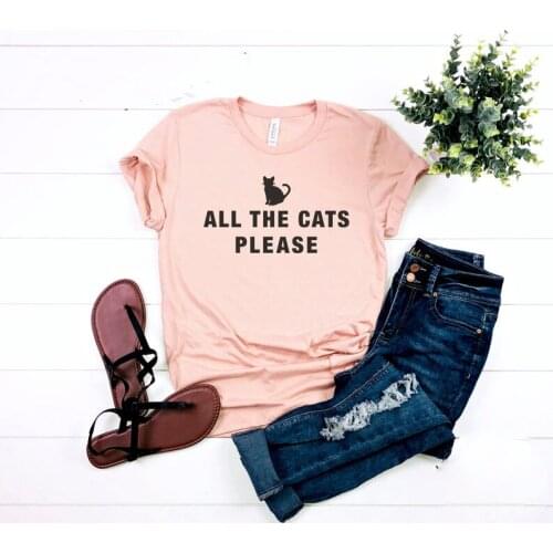 All The Cats mom Please Women Tshirts Fashion Graphic Mama Mother Shirts Cotton Short Sleeve Top Tees Harajuku Female Clothing