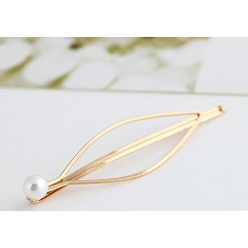 European style simple atmospheric imitation pearl jewelry wild golden headdress hairpin hairpin hair accessories free shipping