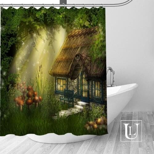 Modern Custom Fantasy background Fabric 100% Polyester Shower Curtain High Quality Washable Bath Decor Waterproof Popular