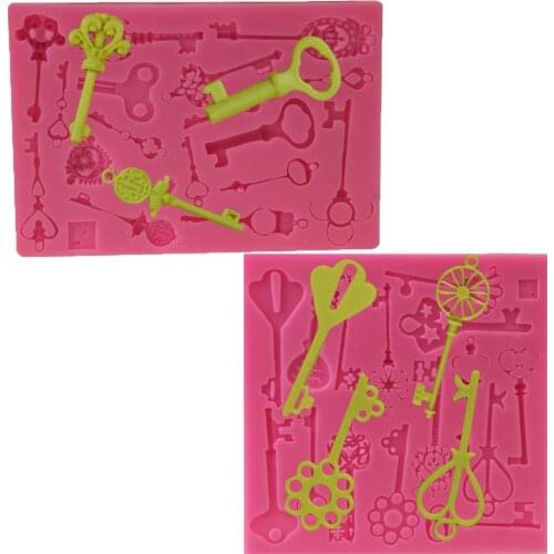 1Pcs Many Keys Shape Lace Molds Cake Mould Cake Decorating Tools Silicone Molds Fondant Clay Candy Moulds