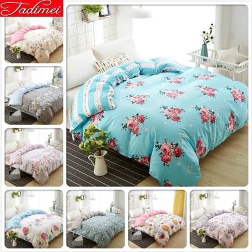 Floral Pattern 1 piece Duvet Cover Quilt Comforter Bedding Bag Adult Kid Child Soft Cotton Bedspread Single Full Queen King Size