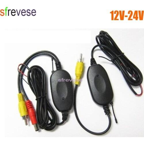 2.4Ghz Wireless RCA Video Transmitter + Receiver Kit for Car Reavering Parking Backup Camera Monitor 12V-24V