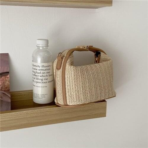 2020 Summer Beach Bag Straw Handbag Designer Weave Rattan Women Tote Brand Luxury Shoulder Bag Small Messenger Bags Casual Flap