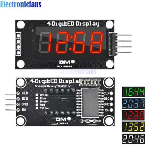 4-Digit LED 0.36" LED Display Tube (decimal) 7-Segments TM1637 Clock Double Dots Module 0.36 Inch For Arduino size 30x14mm