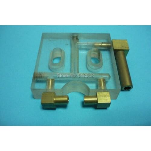 50*48*10mm Acrylic Water Jet Panel/ Water Spray Cooling Plate w/ Brass Nozzle, JiangNan SaiTe EDM Wire Cut High Speed Machine