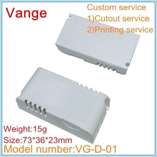 50pcs/lot wire connector junction box 73*36*23mm IP54 fireproof PC plastic instrument housing for LED power supply module