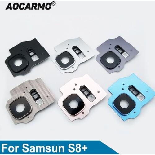 Aocarmo Rear Back Camera Lens Glass Ring Cover With Frame Adhesive For Samsung Galaxy S8+ SM-G9550 / S8 Plus 6.2" Replacement
