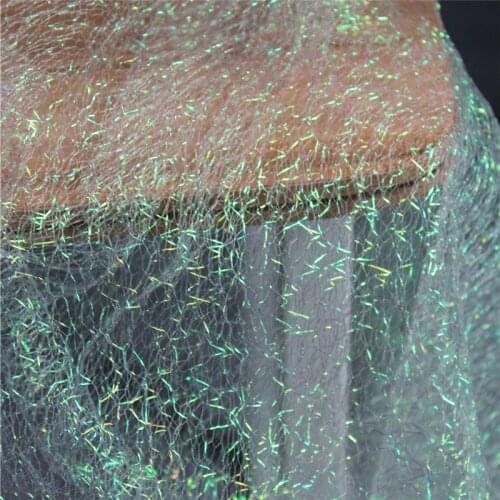 Lace15 1Yard Fashion Irregular Hollow out Mesh Fabric Green White Gauze Wedding Dress Veil Lace Fabric The Curtain Clothes