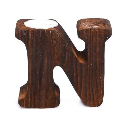 Pony Bed Wood Decorative N Letter Candle holder