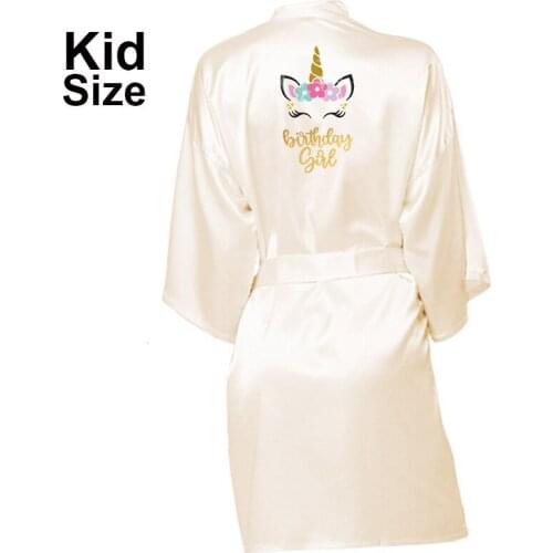 Kids Robe Satin Children Kimono Robes Bridesmaid Flower Girl Dress Silk childrens bathrobe Nightgown Kimono robe