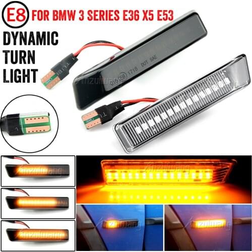 For BMW X5 E53 1999-2006 LED Dynamic Turn Signal Light For BMW 3 Series E36 M3 Side Marker Lamp Flowing Indicator 1996-1999