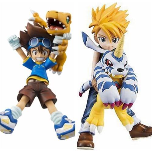 10cm Digimon Adventure Digital Gabumon Yamato Angemon Angewomon Agumon Taichi Yagami Hikari PVC Action Figure Model Toys