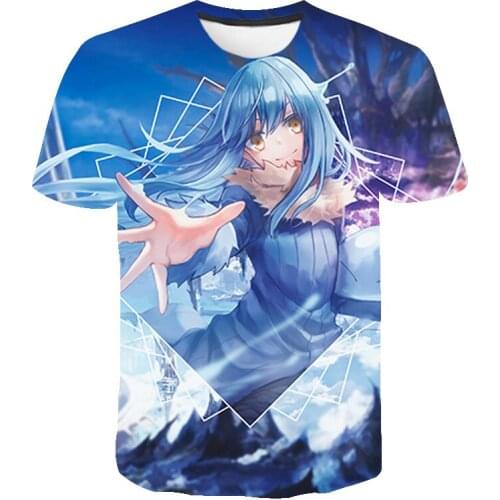 Japanese TV Anime T Shirt Rimuru Tempest Fashion Summer Short Sleeve Boy Girl Kids 3D Printed Child Streetwear Oversized T Shirt
