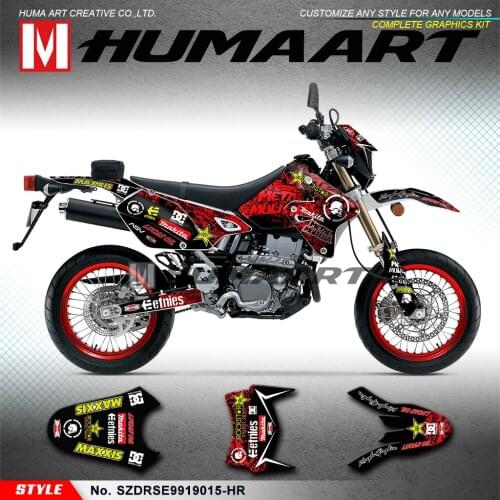 HUMAART Full Graphic Kit MX Decal for DRZ400SM DRZ400E DRZ 400 SM 1999 to 2019 2000 2001 2002 2003 2004 2005 2006 2007 KLX 400R