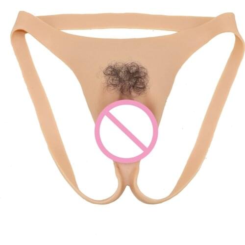 Fake Vagina Girl Underwear Transgender Thong Panty Vagina Crossdresser Silicone GAFF Transgender Thongs Sissy Men