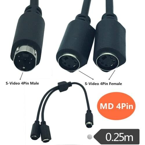 ERE Y Cable Adapter Splitter S-Video 2 Female to Male S-video cable 4pin video cable TV AV cable S-video cable