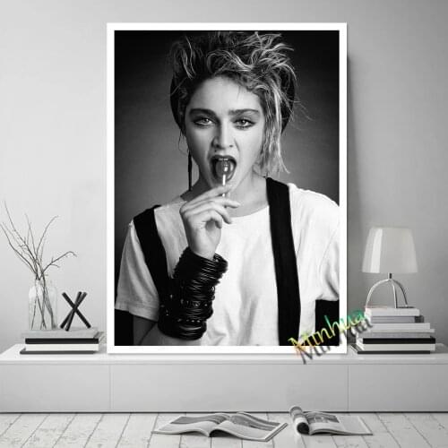 Madonna Poster Music Singer Star Canvas Art Black And White Wall Pictures For Living Bar Room Home Decor Painting Gift