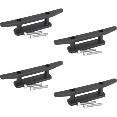 Pack Of 4 Black Nylon Boat Dock Deck Marine Line Rope Yacht Cleat 6.4"