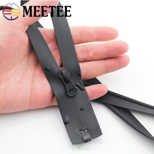 Meetee 5pcs 15/18/20cm Close-End 50-150cm Open-End 5# Nylon Waterproof Zipper DIY Jacket Bag Invisible Decor Zip Sewing Material