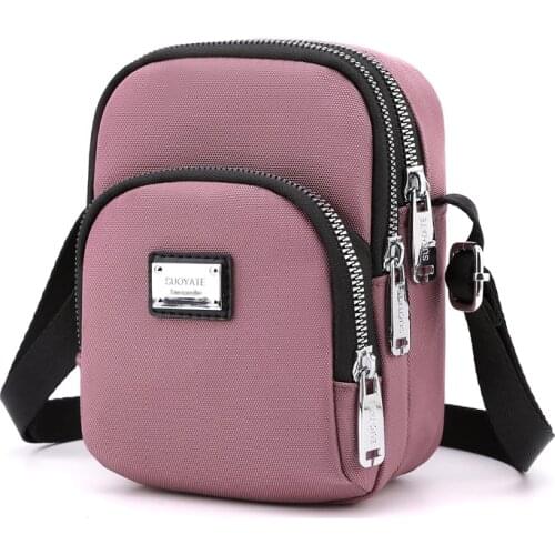 Fashion 3 Layers Women Mini Shoulder Bag High Quality Nylon Messenger Phone Bag Prettry Style Girls Lovely Small Shopping Bag
