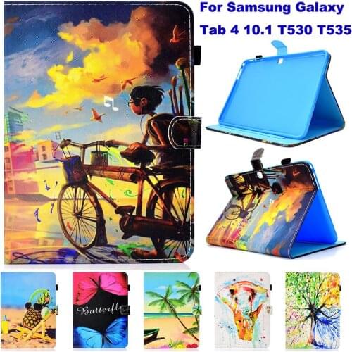 Fashion Pattern Tablet PC Wallet Card Slot Case for Samsung Galaxy Tab 4 10.1 T530 T535 Case Stand Flip Cover coque para capa