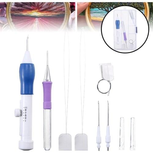 1 Set Durable Punch Needle Tool DIY Magic Embroidery Pen Set Punch Needle Stitching Knitting Sewing Tool Kit DIY Craft