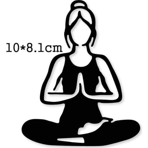 2020 New Metal Dies Women Practices Yoga Cutting Dies Stencils dies For DIY Scrapbooking Paper Card Embossing Die Cut craft dies