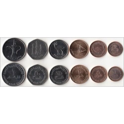 UAE 6 Pieces Set Coins Asia New Original Coin Unc Collectible Edition Real Rare Commemorative Random Year