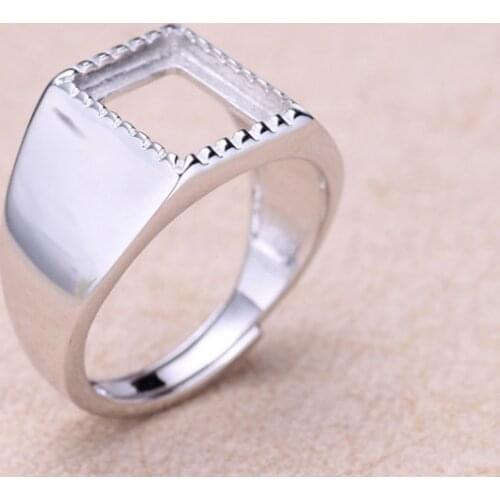 10*12mm 925 STERLING SILVER men women Semi Mount Bases Blanks base blank Pad ring Setting wedding jewelry findings diy A1360