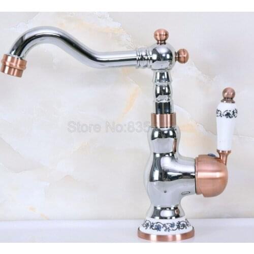 Polished Chrome Faucet Kitchen Sink Mixer Swivel Spout Bathroom Basin Tap Deck Mounted tnf906
