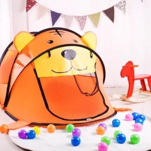 Portable Tiger Childrens Tent Cartoon Animal Kids Play House Outdoors Large Pop Up Toy Tent Indoor Nets Baby Ball Pool Pit Toys