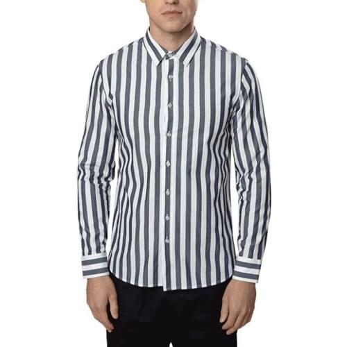 DEVIL KING Large Size Summer Striped Shirt High Quality Comfortable Mens Fashion Casual Long Sleeve Shirt