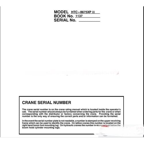 Linkbelt All Set Operating, Service and Maintenance Manual