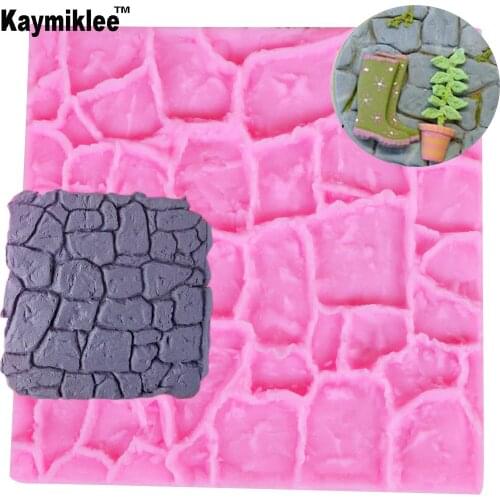 M476 Dry Wall Formas De Silicone Mold Castle Stone Bark Cake Tools Fondant Cake Molds Cupcake Mould Chocolate Kitche 10*10*0.4CM